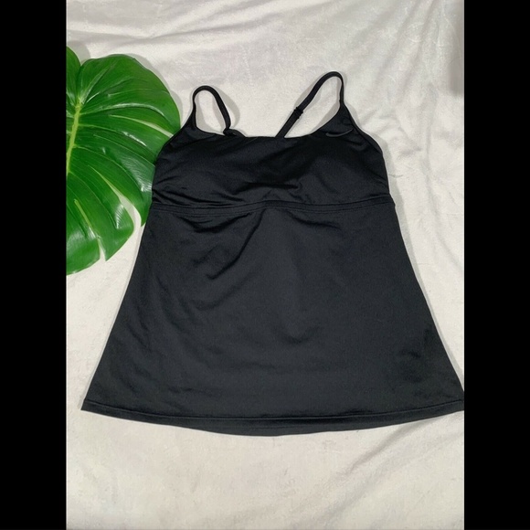 NEW Nike Swimsuit Cross-Back‎ Black Tankini Top - Picture 3 of 12